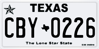 TX license plate CBY0226
