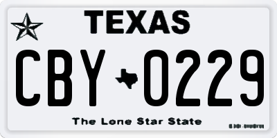 TX license plate CBY0229
