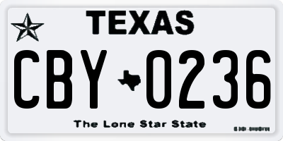 TX license plate CBY0236