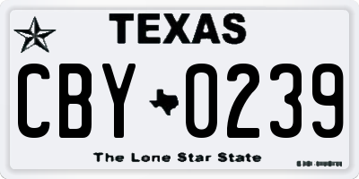 TX license plate CBY0239
