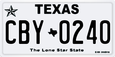 TX license plate CBY0240