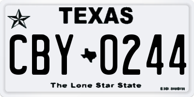 TX license plate CBY0244