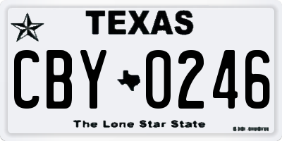 TX license plate CBY0246