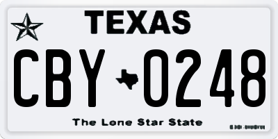 TX license plate CBY0248