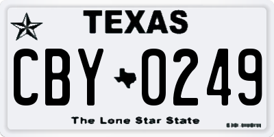 TX license plate CBY0249
