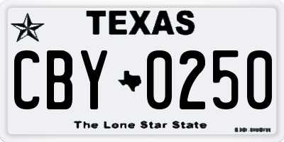 TX license plate CBY0250