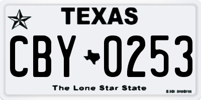 TX license plate CBY0253
