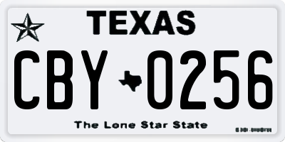 TX license plate CBY0256