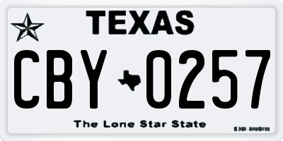 TX license plate CBY0257