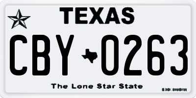 TX license plate CBY0263