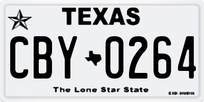 TX license plate CBY0264