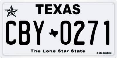 TX license plate CBY0271