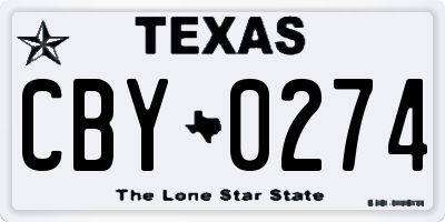 TX license plate CBY0274