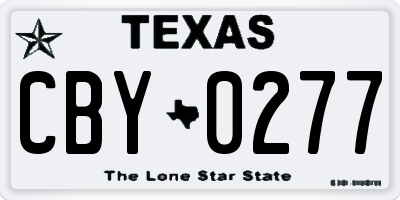 TX license plate CBY0277