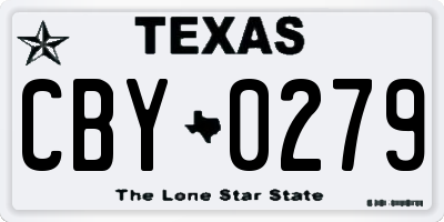 TX license plate CBY0279