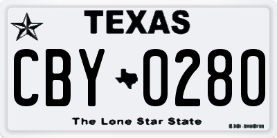 TX license plate CBY0280