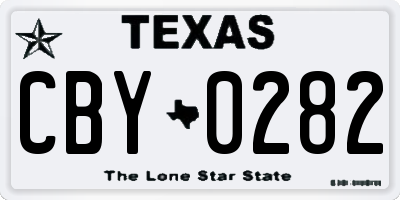 TX license plate CBY0282