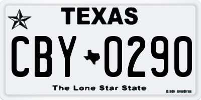 TX license plate CBY0290