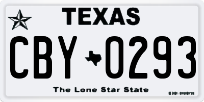 TX license plate CBY0293