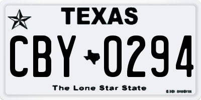 TX license plate CBY0294