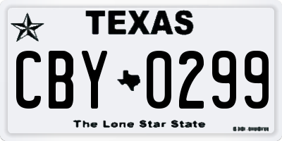 TX license plate CBY0299