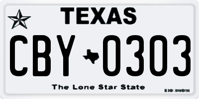 TX license plate CBY0303
