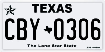 TX license plate CBY0306