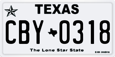 TX license plate CBY0318