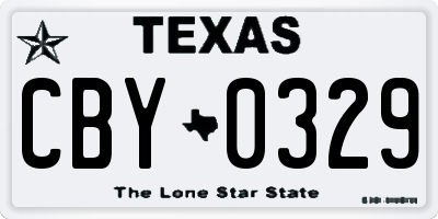 TX license plate CBY0329