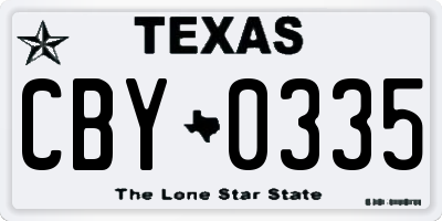 TX license plate CBY0335