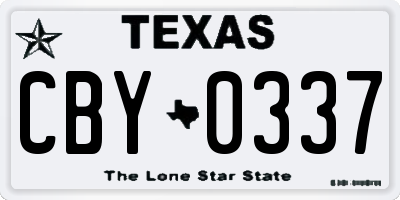 TX license plate CBY0337