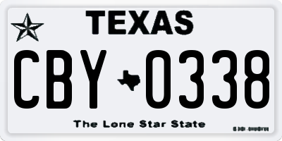 TX license plate CBY0338