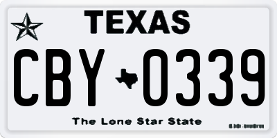 TX license plate CBY0339