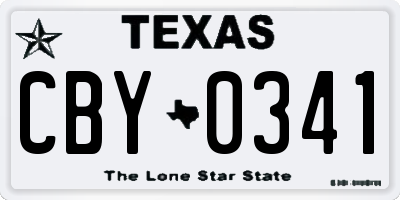 TX license plate CBY0341