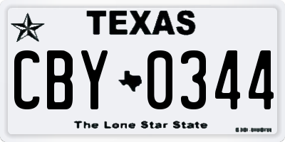 TX license plate CBY0344