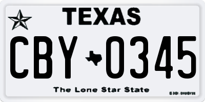 TX license plate CBY0345
