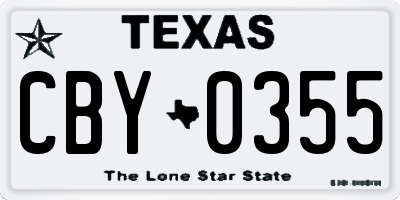 TX license plate CBY0355