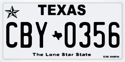 TX license plate CBY0356