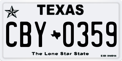 TX license plate CBY0359