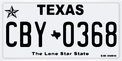 TX license plate CBY0368