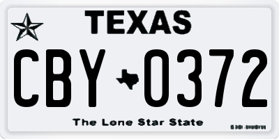 TX license plate CBY0372