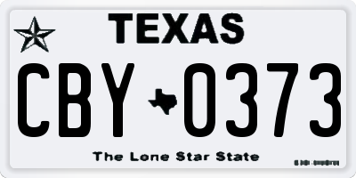 TX license plate CBY0373