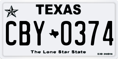 TX license plate CBY0374