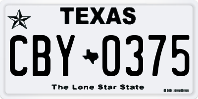 TX license plate CBY0375