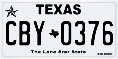 TX license plate CBY0376