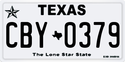 TX license plate CBY0379