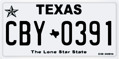TX license plate CBY0391