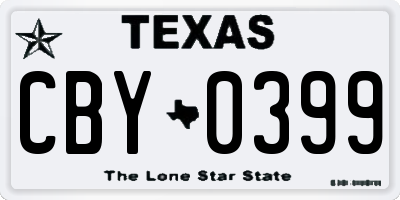 TX license plate CBY0399