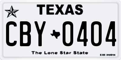 TX license plate CBY0404