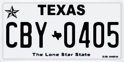 TX license plate CBY0405